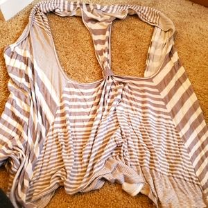 White and Grey skinny strap cardigan